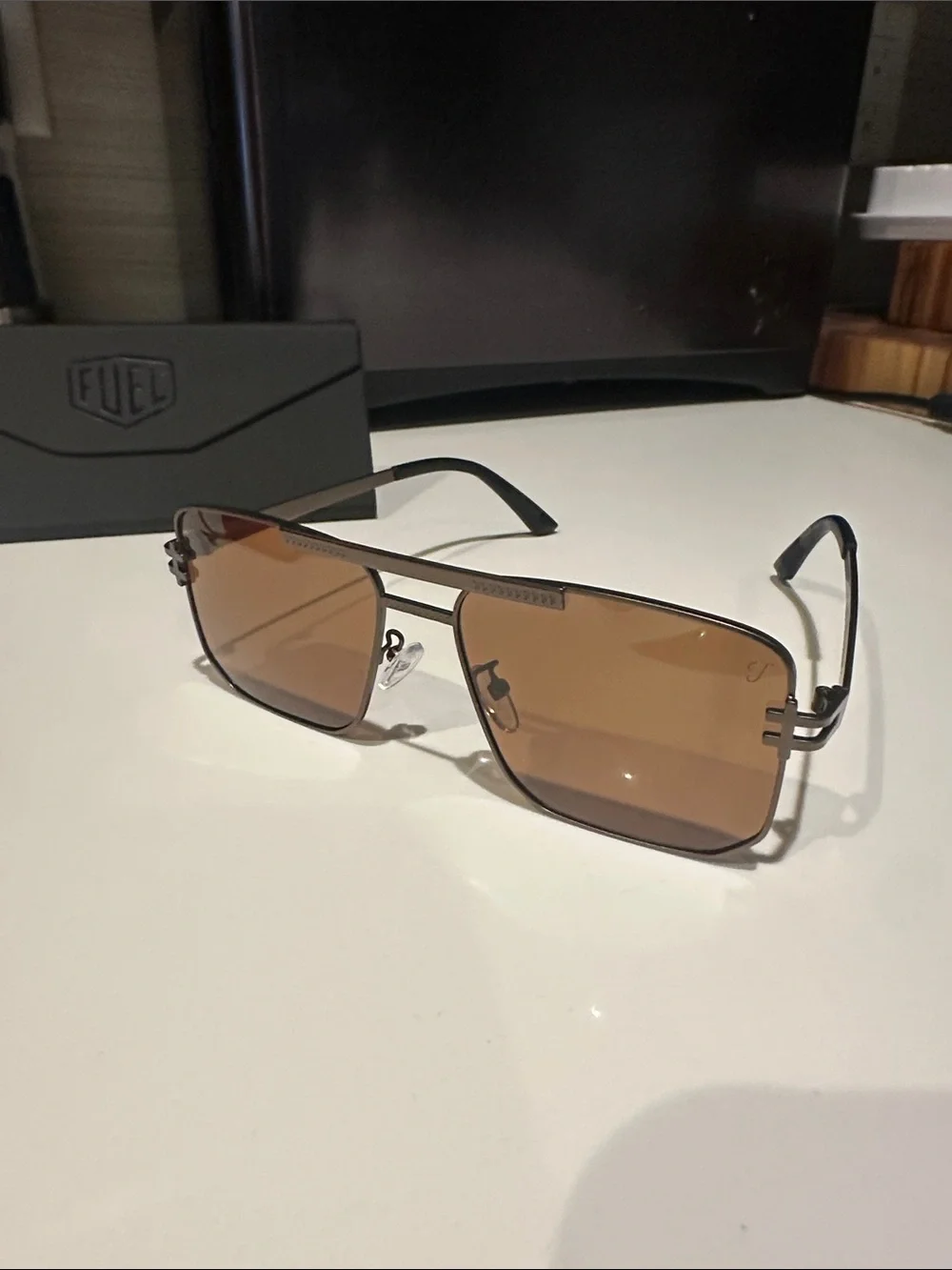 Fuel Square Aviator Sunglasses in Brown